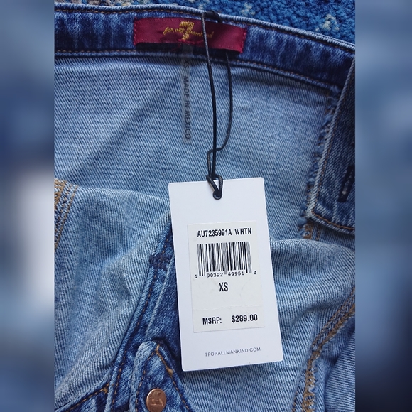 7 For All Mankind Bustier Tank Denim Jumpsuit NWT - Picture 8 of 10